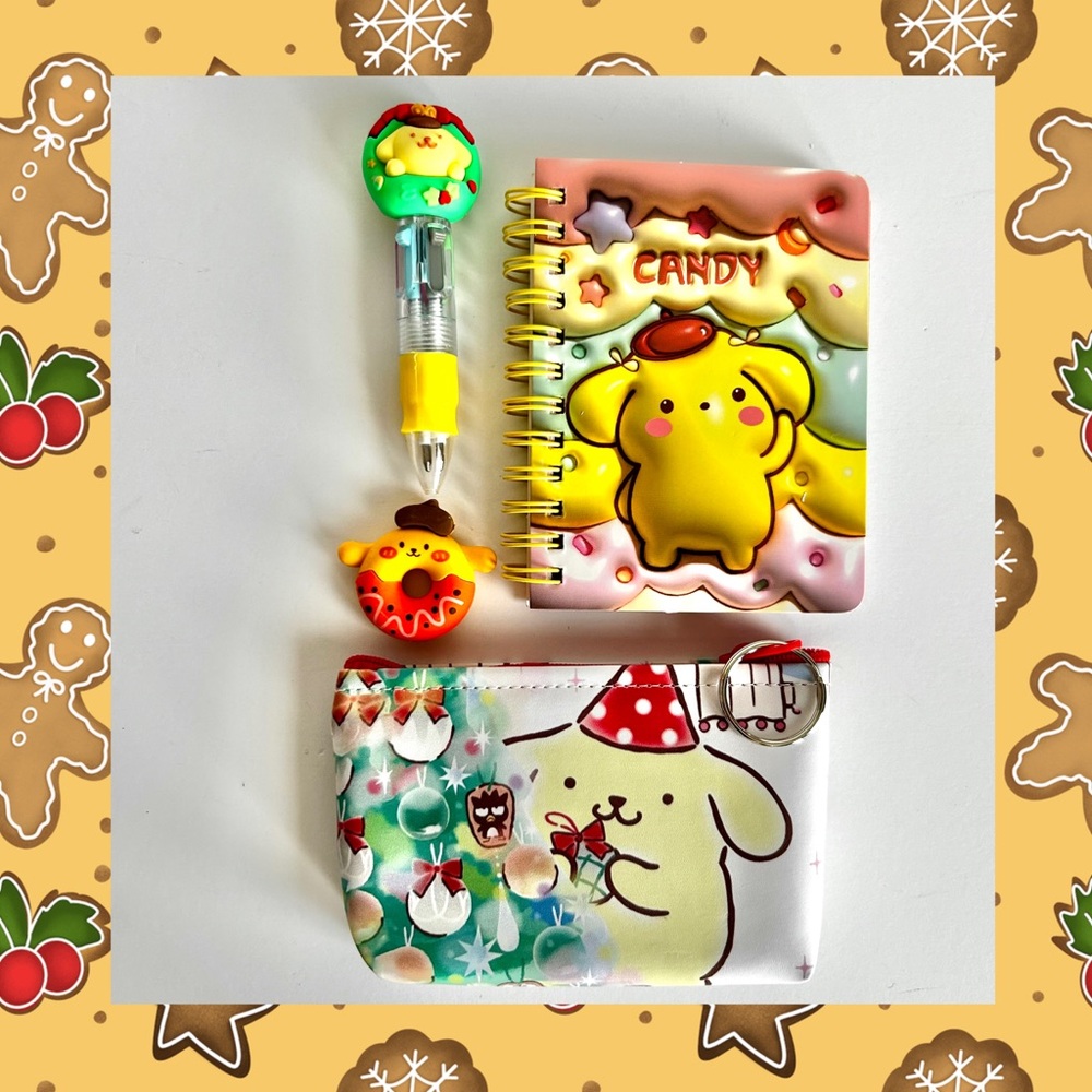 💛Pompompurin Adorable Christmas Stocking Stuffer 4-Piece Mini Bundle